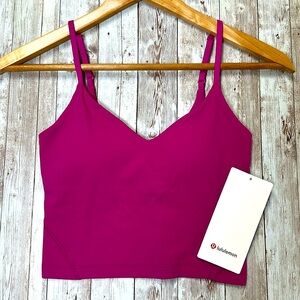 Lululemon Align Cropped Cami Tank Top sz 2 A/B Cup Ripened Raspberry Pink Preppy
